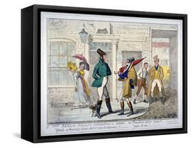 Anglo-Gallic Salutations in London - or Practice Makes Perfect -, 1835-Isaac Robert Cruikshank-Framed Stretched Canvas