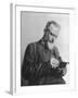 Anglo Irish Playwright George Bernard Shaw Writing in Notebook at "Pygmalion."-null-Framed Premium Photographic Print