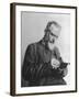 Anglo Irish Playwright George Bernard Shaw Writing in Notebook at "Pygmalion."-null-Framed Premium Photographic Print