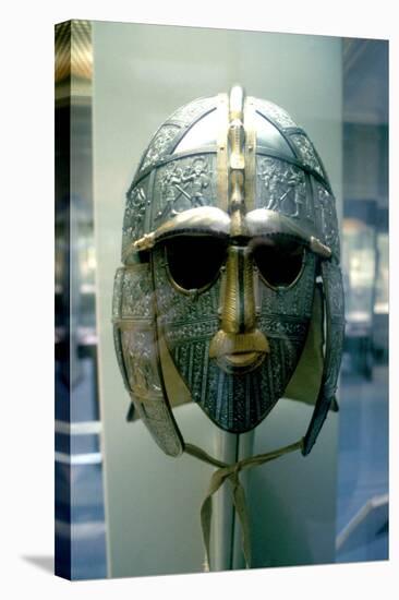 Anglo-Saxon Helmet and Mask from the Sutton Hoo Treasure, 7th Century-null-Stretched Canvas