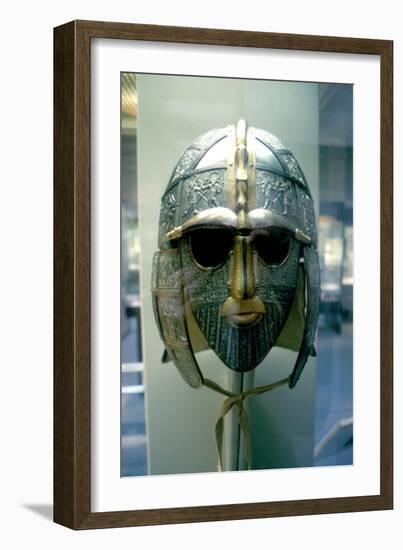 Anglo-Saxon Helmet and Mask from the Sutton Hoo Treasure, 7th Century-null-Framed Photographic Print