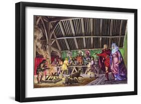 Anglo-Saxon Thane Leads His Wife into the Great Hall-Peter Jackson-Framed Giclee Print