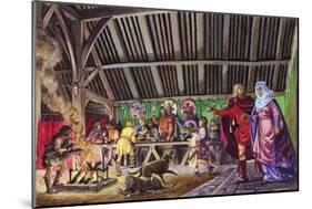 Anglo-Saxon Thane Leads His Wife into the Great Hall-Peter Jackson-Mounted Giclee Print
