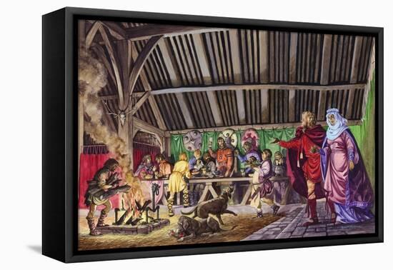 Anglo-Saxon Thane Leads His Wife into the Great Hall-Peter Jackson-Framed Stretched Canvas