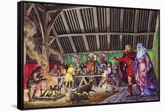 Anglo-Saxon Thane Leads His Wife into the Great Hall-Peter Jackson-Framed Stretched Canvas