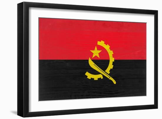 Angola Flag Design with Wood Patterning - Flags of the World Series-Philippe Hugonnard-Framed Art Print