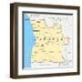 Angola Political Map-Peter Hermes Furian-Framed Art Print