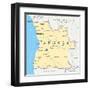 Angola Political Map-Peter Hermes Furian-Framed Art Print