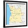 Angola Political Map-Peter Hermes Furian-Framed Art Print