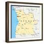 Angola Political Map-Peter Hermes Furian-Framed Art Print