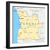 Angola Political Map-Peter Hermes Furian-Framed Art Print