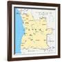 Angola Political Map-Peter Hermes Furian-Framed Art Print