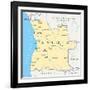 Angola Political Map-Peter Hermes Furian-Framed Art Print