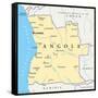 Angola Political Map-Peter Hermes Furian-Framed Stretched Canvas