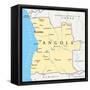 Angola Political Map-Peter Hermes Furian-Framed Stretched Canvas