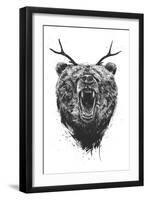 Angry Bear with Antlers-Balazs Solti-Framed Giclee Print