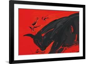 Angry Bull 2-Rabi Khan-Framed Art Print