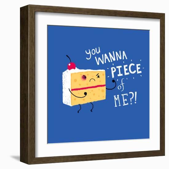 Angry Cake-Michael Buxton-Framed Art Print