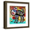 Angry Cat Doodle Acrylic Paint-null-Framed Art Print