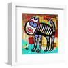 Angry Cat Doodle Acrylic Paint-null-Framed Art Print