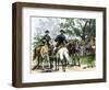 Angry Citizens Capturing Tax Collectors during the Whiskey Rebellion-null-Framed Premium Giclee Print