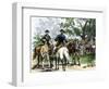Angry Citizens Capturing Tax Collectors during the Whiskey Rebellion-null-Framed Premium Giclee Print
