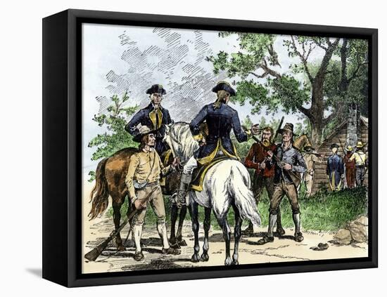 Angry Citizens Capturing Tax Collectors during the Whiskey Rebellion-null-Framed Stretched Canvas