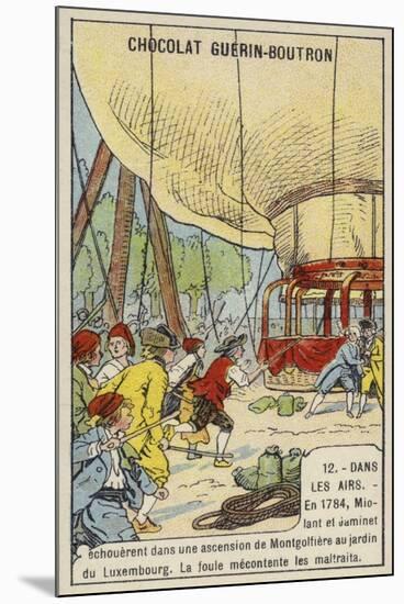 Angry Crowd Attacking Miloant and Jaminet after the Failure of their Balloon Ascent from the Jardin-null-Mounted Giclee Print