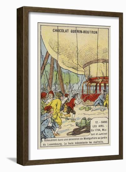 Angry Crowd Attacking Miloant and Jaminet after the Failure of their Balloon Ascent from the Jardin-null-Framed Giclee Print