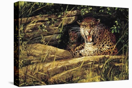 Angry Leopard-Michael Jackson-Stretched Canvas
