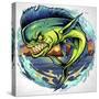 Angry Mahi-Mahi-FlyLand Designs-Stretched Canvas