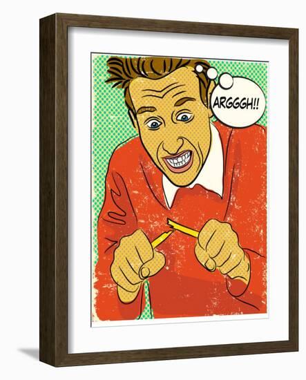 Angry Man Comic-TeddyandMia-Framed Art Print