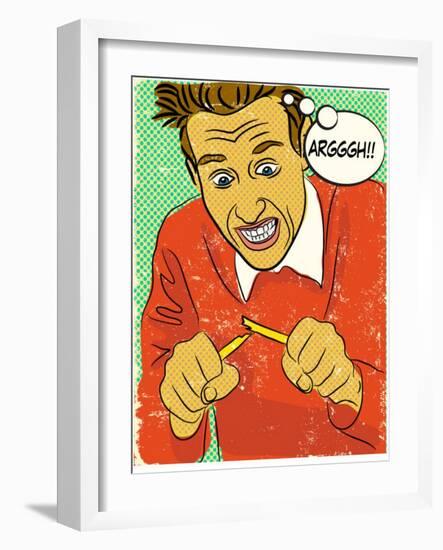 Angry Man Comic-TeddyandMia-Framed Art Print