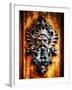 Angry Man Face Door Knocker in Florence-George Oze-Framed Photographic Print