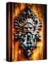 Angry Man Face Door Knocker in Florence-George Oze-Stretched Canvas