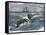 Angry Whale Chasing a Harpoon Boat-null-Framed Stretched Canvas