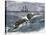 Angry Whale Chasing a Harpoon Boat-null-Stretched Canvas