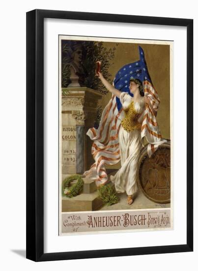 Anheuser-Busch Toasts Christopher Columbus with Beer-null-Framed Giclee Print