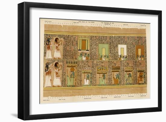 Ani and His Wife Approach the Seven Gates of Arit the 10 Pylons of Osiris-E.a. Wallis Budge-Framed Art Print