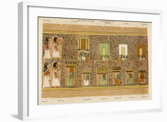 Ani and His Wife Approach the Seven Gates of Arit the 10 Pylons of Osiris-E.a. Wallis Budge-Framed Art Print