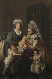 Portrait of a Lady, in an Interior with Her Nurse and Three Children-Anicet-Charles Lemonnier-Giclee Print