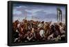 Aniello Falcone / 'Battle', 17th century, Italian School, Canvas, 133 cm x 215 cm, P00139-ANIELLO FALCONE-Framed Poster