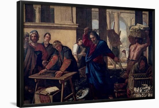 Aniello Falcone / 'Expulsion of the Moneychangers from the Temple', 1630-1640, Italian School, O...-ANIELLO FALCONE-Framed Poster