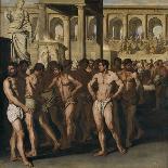 Gladiators and Roman Soldiers Entering Circus-Aniello Falcone-Giclee Print