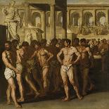 Aniello Falcone / 'Roman soldiers in the circus', ca. 1640, Italian School, Oil on canvas, 92 c...-ANIELLO FALCONE-Poster