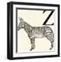 Animal Alphabet - Z-The Vintage Collection-Framed Giclee Print