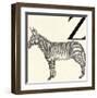 Animal Alphabet - Z-The Vintage Collection-Framed Giclee Print