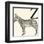 Animal Alphabet - Z-The Vintage Collection-Framed Giclee Print