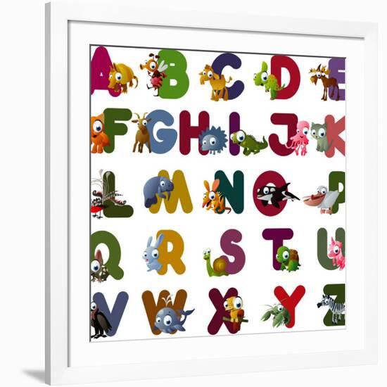 Animal Alphabet-chaikades-Framed Art Print