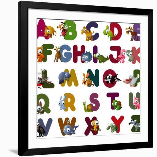 Animal Alphabet-chaikades-Framed Art Print